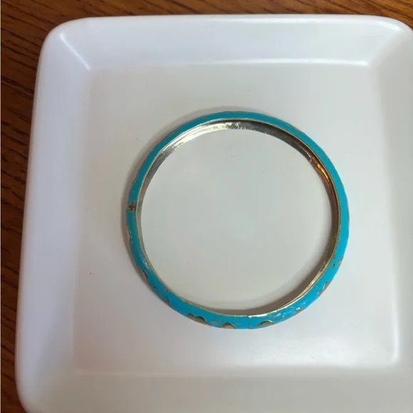 Beautiful Blue & Gold Bangle Bracelet - Picture 9 of 9